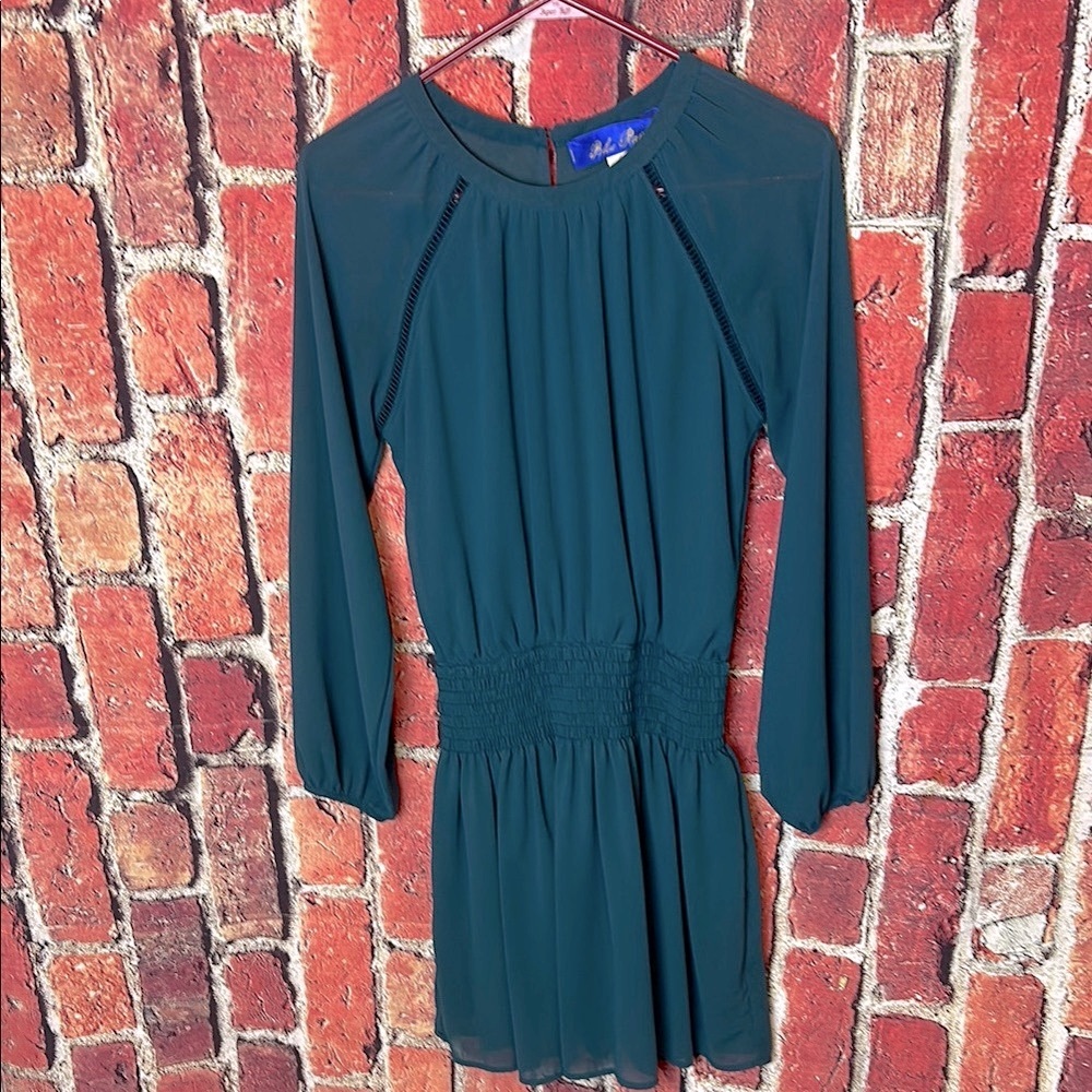 Vintage Blue Rain teal women dress size small
Elegant Green Dress